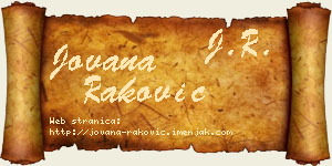 Jovana Raković vizit kartica